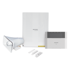 HIKVISION AXHYBRIDPRO-KIT – Kit Panel de Alarma Híbrido / 64 Zonas / Teclado LCD con Lector de Tags / Sirena 30W 120 dB / IP65 / Contacto Magnético 2 cm