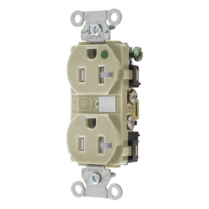 HUBBELL HUB-8300-IVTRA – Contacto Duplex / 20 A / 250 V CA / NEMA 6-20R / Grado Hospitalario / 3.28 in x 1.65 in x 1.19 in