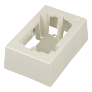 PANDUIT JB1IW-A – Caja de Pared Superficial / ABS Resistente / 5.09 x 3.34 x 1.75 in / Salidas 1/2, 3/4, 1 in / Blanco Mate