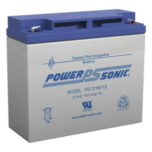 POWER SONIC PS-12180-F2 – Batería de Respaldo AGM/VRLA / 12V / 18 Ah / Terminales F2 / Vida Útil 5 Años / Libre de Mantenimiento