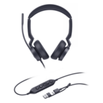 YEALINK UH46-DUAL-TEAMS-USB-C/A – Auriculares Profesionales USB / Cancelación de Ruido IA con 3 Micrófonos / Altavoz 35 mm con EQ Dinámico / USB-C/A Plug-and-Play / Indicador de Ocupado / Compatible Microsoft Teams