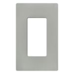 LUTRON ELECTRONICS CW1GR – Placa de Pared Decorativa / 1 Espacio / Diseño sin Tornillos Visibles / Perfil 7.6 mm / Acabado Brillante Gris