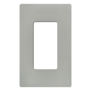 LUTRON ELECTRONICS CW1GR – Placa de Pared Decorativa / 1 Espacio / Diseño sin Tornillos Visibles / Perfil 7.6 mm / Acabado Brillante Gris