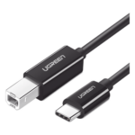 UGREEN 50446 – Cable USB-C a USB-B 2.0 / 1 m (3.3 ft) / 480 Mbps / Thunderbolt 3 / Blindaje EMI Triple / Plug and Play