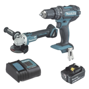 MAKITA DLX2402ST – Kit Rotomartillo + Mini Esmeriladora / 18 Vcc / 5.0 Ah Li-Ion / 1900 RPM / 1/2 Pulgada / 28500 GPM