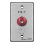 ACCESSPRO APBRRLC – Botón de Parada de Emergencia / Contacto NO/NC / LED 12 VCC / Acero Inoxidable / Ø 16 mm / Placa 115 x 70 x 32 mm