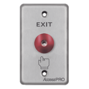 ACCESSPRO APBRRLC – Botón de Parada de Emergencia / Contacto NO/NC / LED 12 VCC / Acero Inoxidable / Ø 16 mm / Placa 115 x 70 x 32 mm