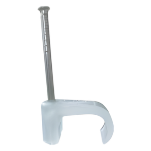 THORSMAN TC-6X-10 – Grapa para cable plano / 6mm / Clavo integrado 30mm / Polipropileno transparente / 100 piezas
