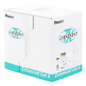 PANDUIT PUC6004WH-ME – Bobina de Cable UTP / Cat 6A Mejorado / 23 AWG / 305 m (1000 pies) / 4 Pares / PVC CM / Reelex / Blanco
