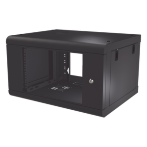 LINKEDPRO SR-1906-LH2G – Gabinete de Pared de 6U con Puerta de Cristal Templado, 479.5 mm de Profundidad, Rack de 19'', Acero Reforzado Color Negro.