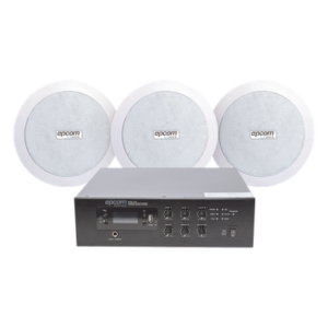 EPCOM PROAUDIO SFB120/3CS – Kit Amplificador 70/100V / 120W RMS / 3 Altavoces de Plafón 5 in / Bluetooth MP3 Tuner USB / Taps 3.75 - 30W