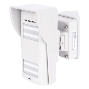 HIKVISION DS-PD2-T12P-WEL/WA – Detector Dual-Tech Inalámbrico para Exterior / Microondas + 2 PIR / Inmunidad Mascotas 35 kg / Montaje Ajustable ±45° / Cobertura 90° con Adaptador / 2 Baterías Litio 3V 4700 mAh