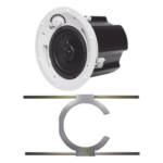 TRUAUDIO CL70V6UL/S – Bocina de Techo / 6.5' / 70V/100V o 8 Ohms / 60W / 88 dB / Rejilla Fantasma Sin Marco / Soporte Acero para Techos Suspendidos