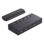 UGREEN 90512 – Conmutador HDMI / 5 Entradas 1 Salida / 4K@60Hz / HDMI 2.0 / 18Gbps / IR 10m (32.81 pies) / USB-C