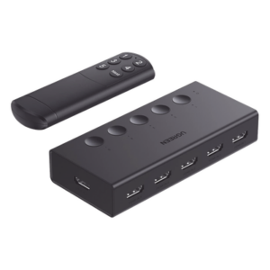 UGREEN 90512 – Conmutador HDMI / 5 Entradas 1 Salida / 4K@60Hz / HDMI 2.0 / 18Gbps / IR 10m (32.81 pies) / USB-C