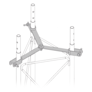 SYSCOM TOWERS SJB-35 – Brida de Sujeción para Retenida / Diseño Delta con Apoyo Central / Galvanizado Electrolítico / Tornillería Grado 5 / Compatible STZ35