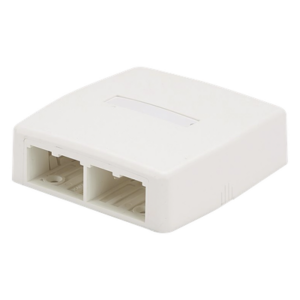 PANDUIT CBXQ4IW-A – Caja de Montaje en Superficie / 4 Puertos Mini-Com / ABS / Blanco Mate / 3.75 x 1.18 x 3.70 pulg