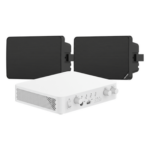 HIKVISION DS-QAE-KIT-0120BG – Kit de Audio IP / Amplificador 80W / 2 Altavoces de Pared / 2 Zonas 40W / Bluetooth / 70V/100V