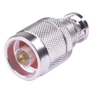RF INDUSTRIES,LTD RFN-1040-1 – Adaptador Coaxial en Línea / N Macho a BNC Macho / Impedancia 50 Ω / Cuerpo Bronce Plateado / Contacto Oro / Aislante Teflón