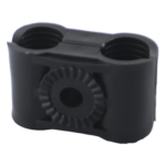SYSCOM TOWERS CB-12 – Sujetador Plástico para Cable Coaxial / 1/2 in / Doble Canal / Varilla 3/8' o M10 / Paquete 10 Piezas
