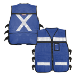 SURTEK SYS-USC-H43 – Chaleco de Seguridad Reflejante / 6 Bolsas Externas / 6 Broches Ajustables / Talla Extra Grande / Cierre Reforzado 20' / 2 Bolsas Internas