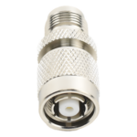 RF INDUSTRIES,LTD RP-1223 – Adaptador RF en Línea / Conector TNC Macho Inverso a TNC Hembra / Cuerpo Bronce Niquelado / Contacto Oro / Aislante Teflón