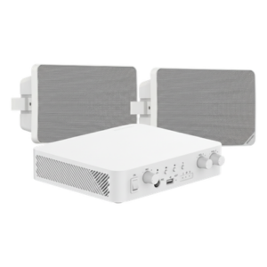 HIKVISION DS-QAE-KIT-0120G – Kit de Audio / 70V-100V / 2 Altavoces de Pared / Bluetooth / 2 Zonas / 80W / Control Web