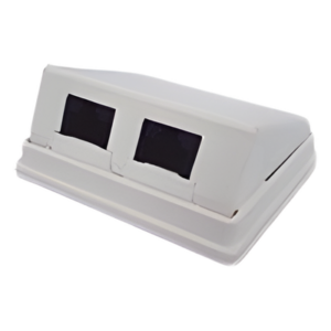 LINKEDPRO BY EPCOM LP-WP-12 – Caja de Pared Angulada / 2 Puertos Keystone / Cat5e/Clase D / UL 94V-0 / 0 a 70°C