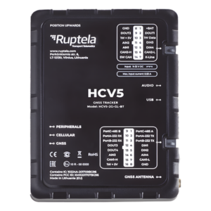 RUPTELA HCV5 – Localizador GPS Vehicular / LTE Cat M1 (4G) 3G 2G / CAN FMS J1708 J1939 / BLE 5.1 / RS232 RS485 / 9-32 V DC