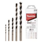 MAKITA D37100 – Juego de Brocas para Concreto / 5 Piezas / 3.0 a 9.5 mm / Mango Hexagonal 1/4" / Longitudes 70 a 160 mm