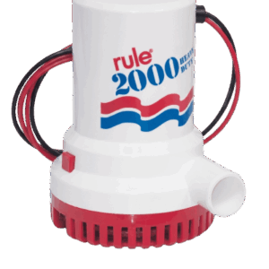 RULE 10 – Bomba de Achique Sumergible / 2,000 GPH / 12V CD / Motor de Alta Eficiencia / Ejes de Acero Inoxidable / Protección Térmica TCO / Certificación CE e ISO 8849