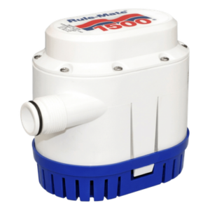 RULE RM1500A – Bomba de Achique Automática / 1500 GPH / 12V CC / Altura 2.5 m (8.2 ft) / Interruptor Integrado / ABS Marítimo