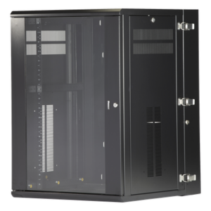 PANDUIT PZWMC18W – Gabinete de Montaje en Pared / 19in / 18 UR / 635mm (2.08ft) Profundidad / Ventana de Seguridad / 300 lb (136.1 kg) Carga / Acero Negro