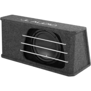 JL AUDIO 10-03235-00 – Subwoofer para Coche con Caja / 12″ (30.5 cm) / W3v3 / 500 W RMS / Impedancia 2 Ω / H.O. Wedge con Puertos de Ranura / Rejillas de Aluminio Incluidas / Terminal de Conexión de 5 Vías