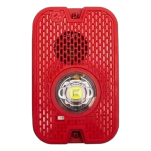 SYSTEM SENSOR P2GRKLED – Sirena Estroboscópica LED / 2 Hilos / Montaje en Pared / 16 a 24 Vcd / Candela Seleccionable / Exterior / Rojo
