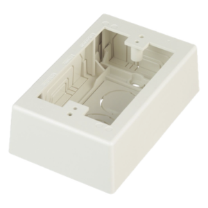 PANDUIT JBX3510IW-A – Caja de Pared Superficial / PVC Auto-extinguible / 5 x 3.26 x 1.62 in / Salidas 1/2-3/4-1 in / Blanco Mate