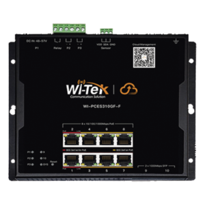 WI-TEK WI-PCES310GF-F – Switch PoE Industrial L2 / 8 Puertos Gigabit PoE / 2 SFP / PoE++ 90W / Presupuesto PoE 145 W / Administración Cloud / Sin Ventiladores / -40 a 75°C