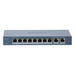 HIKVISION DS-3E0310HP-E(C) – Switch PoE+ / 7 Puertos 10/100 Mbps 30W / 1 Puerto Hi-PoE 90W / 2 Uplink Gigabit / Alcance Extendido 300 m (984 pies) / 110 W Total