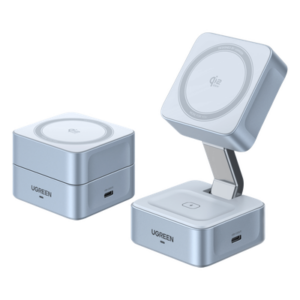 UGREEN 55960B – Cargador Inalámbrico Magnético / Qi2 Certificado 25W / Doble Carga + USB-C 5W / Plegable / 16 Imanes 7N / Enfriamiento Inteligente
