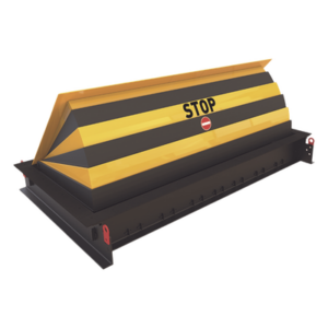 CAME KT-RB-2M – Road Blocker / 2 m (6.56 ft) de ancho / Operación hidráulica / Control manual / Acero galvanizado / Franjas amarillas y negras