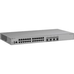 RUIJIE RG-CS61-24GT4MS-P – Switch de Acceso Capa 3 / 24 Puertos Gigabit PoE+ / 4 Puertos SFP 2.5GE / 370W PoE / VSU / OSPF / RIP / Protección contra Sobretensiones 10kV / Ventilador Fijo / Línea Cybrey