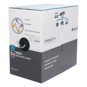LINKEDPRO BY EPCOM PRO-CAT-5E-V2 – Bobina de Cable / Cat5e / 305 m (1000 pies) / 24 AWG / 100% Cobre / PVC Interior / Sin Blindaje / UL / Gris