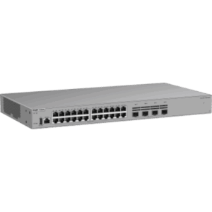RUIJIE RG-CS61-24GT4MS – Switch Capa 3 Acceso / 24 Puertos Gigabit / 4 Puertos SFP 2.5GE / Sin PoE / Capacidad 68 Gbps / VSU / Capa 3 OSPF / Ventilador Sin Ventilador / 1 RU / Línea Cybrey