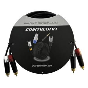 COSMICONN CRC03-2RM-2RM-2-001 – Cable de Audio 2 RCA a 2 RCA / Conectores Negros / Diferenciadores Rojo y Blanco / 2 m (6.56 ft)