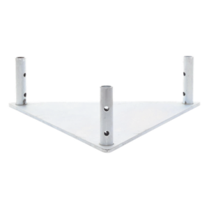 SYSCOM TOWERS SBZ-45 – Base Triangular para Torre / Placa Acero 1/4' / Niple 3/4' Galvanizado / Peso 6 kg / Compatible STZ45