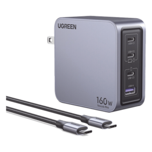 UGREEN 25876 – Cargador Rápido GaN / 160W Total / 4 Puertos / PD3.1 140W / PPS / UFCS / QC5 / PC 94-V0