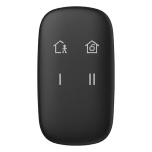 HIKVISION DS-PKF1-WB(B)/BLACK – Control Remoto de Armado / 433 MHz Bidireccional / Teclas Programables / Batería CR2032 / 16 g / Negro