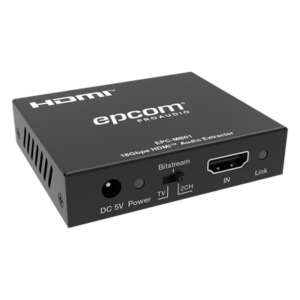 EPCOM PROAUDIO EPC-MB01 – Desincrustador de audio HDMI / 18 Gbps / 4K@60Hz / 8K@60Hz / 32 canales / Dolby Atmos / 0.39 x 0.26 x 0.08 ft