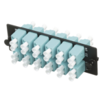PANDUIT FAP12WAQDLCZ – Placa Acopladora de Fibra Óptica / 12 LC Duplex / 24 Fibras OM3/OM4 / Color Aqua / Montaje 1RU/2RU/4RU/Zero RU