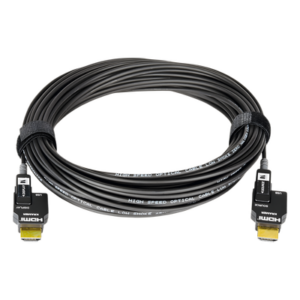 KRAMER CLS-AOCH/60-98 – Cable Activo Óptico HDMI / 4K@60Hz UHD / 18 Gbps / Alcance 100 m (328 ft) / Conectores Desmontables Micro-HDMI / Fibra Óptica / LSHF